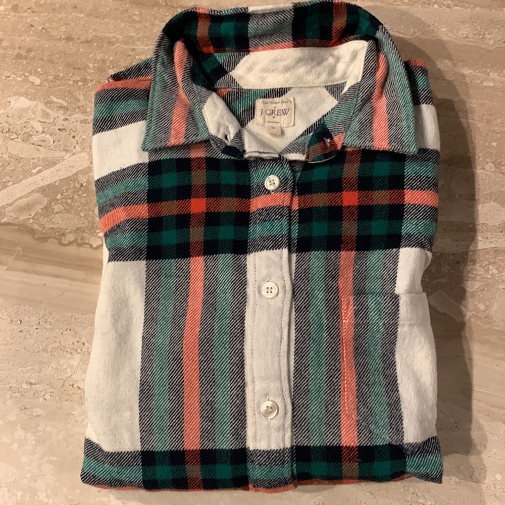 J CREW ROCK SALT PLAID FLANNEL SHIRT - Picture 2 of 6